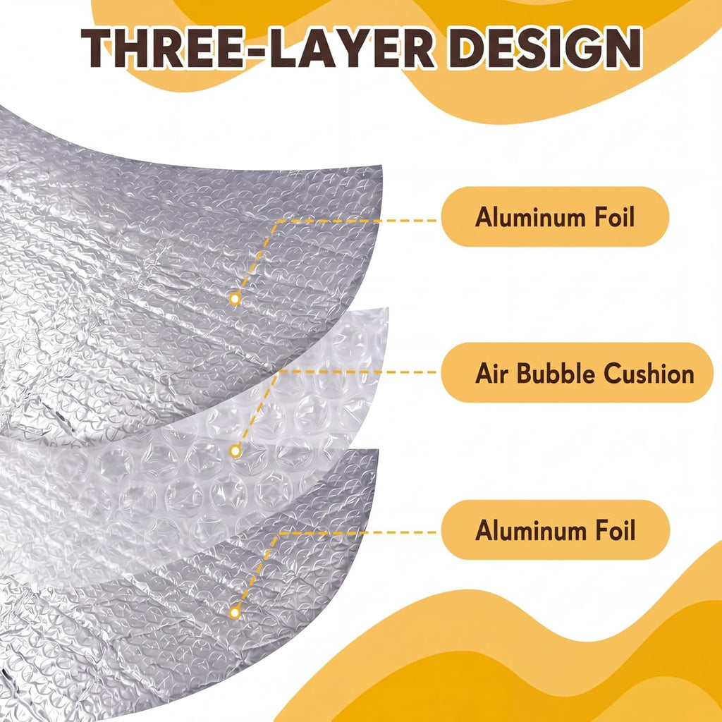 24 Pcs Garage Door Insulation Panels Kits Double Bubble Reflective Aluminum Foil Radiant Barrier Thermal Insulation