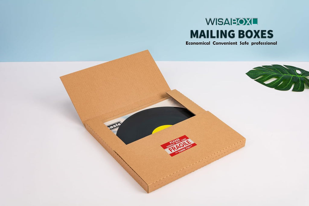 LP Mailers, 12.8x12.8x1-inch Vinyl Record Shipping Boxes, 50 Pack