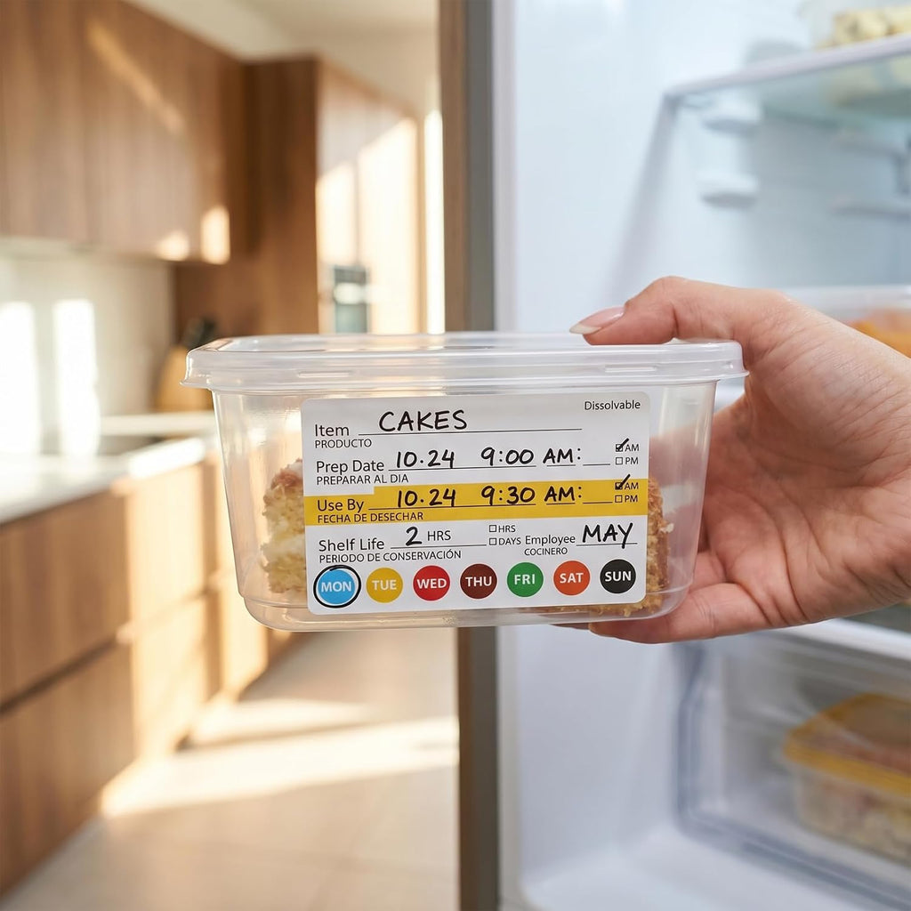 1500 Food Labels 3x2 inch, 6 Rolls, White Shelf Life Stickers for Kitchen