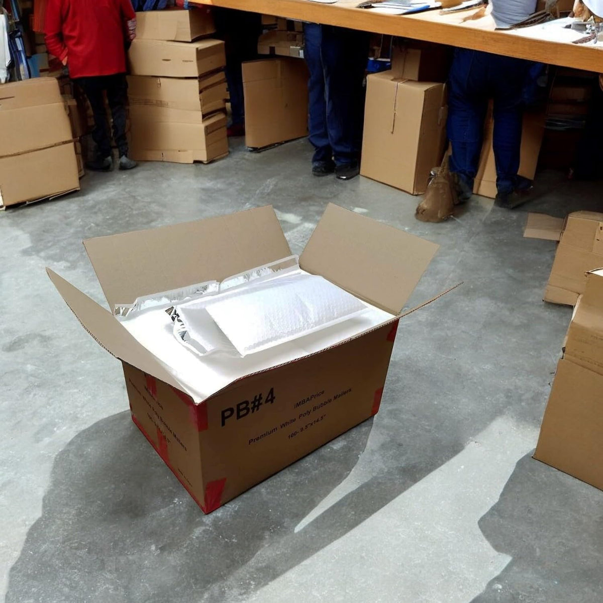 9.5x14.5 Inch White Poly Bubble Mailers #4, 100-Pack Large Padded Envelopes, Self-Seal Polybubble Shipping Bags for