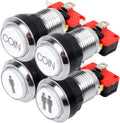 Arcade Buttons Chrome Silver Plated 5V & 12V LED Iit Push Button | 1P / 2P Player Start Buttons / 2x Coin Buttons