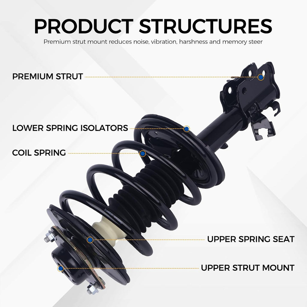 PAROD 2PCS Front Shock Absorber Struts Fit 2002-2006 Nissan Altima 3.5L V6