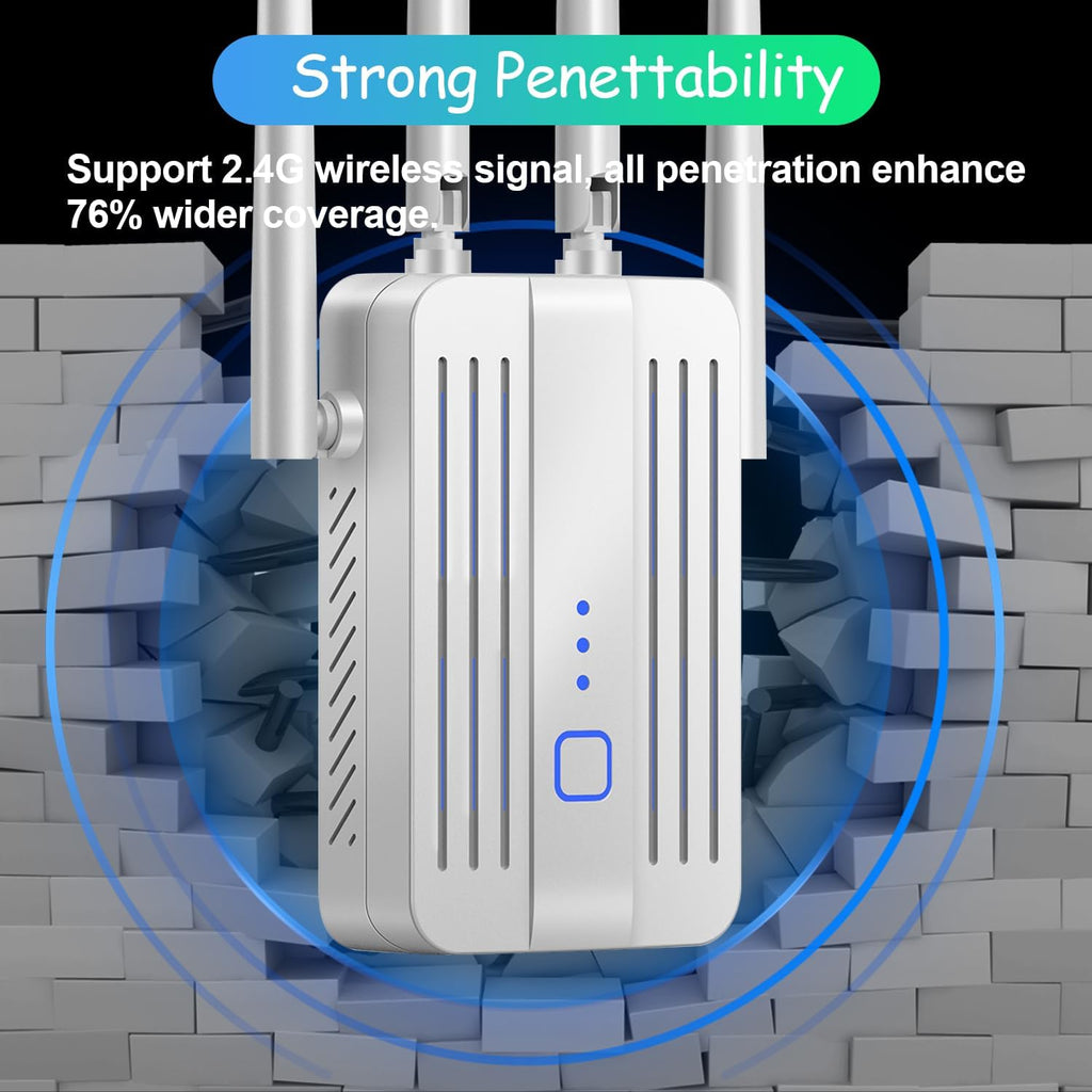 WiFi Extender Signal Booster for Home, Long Range Coverage Up to 9995 Sq. Ft. Internet Repeater, WiFi Range Extender