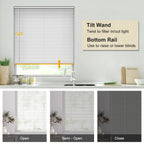 No Drill 1" Vinyl Mini Blinds, 47" W x 64" H, White