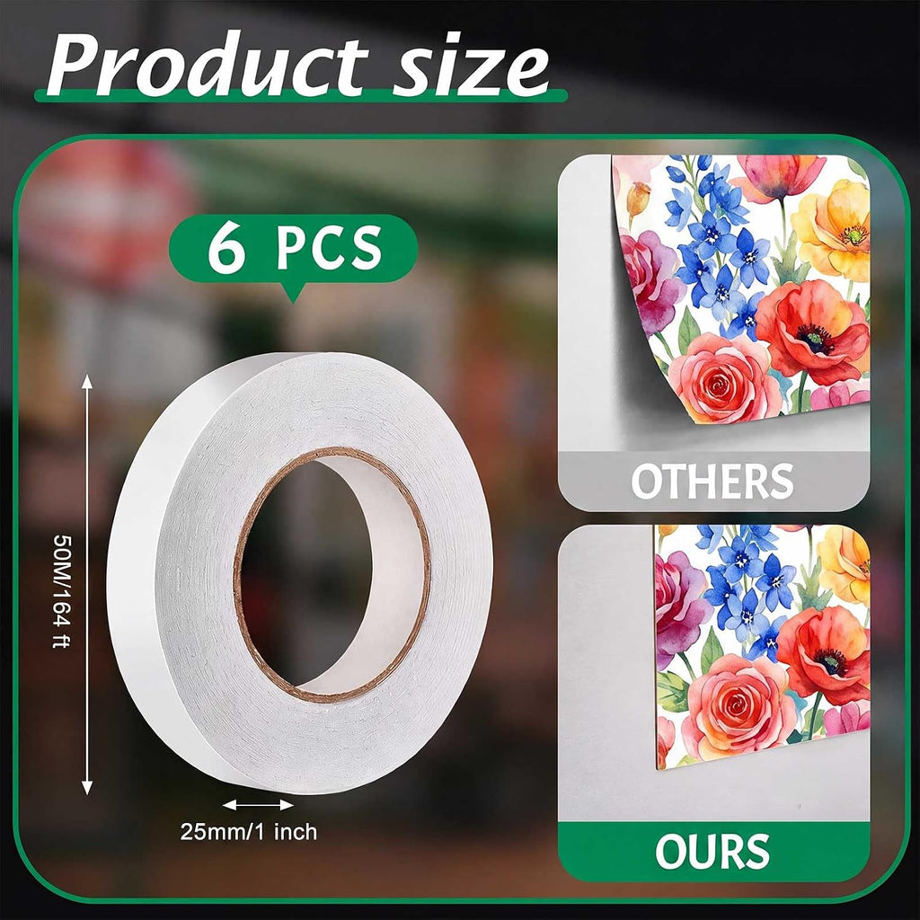 6 Rolls Heavy Duty Banner Hem Tape Full 984 ft Mounting Tape