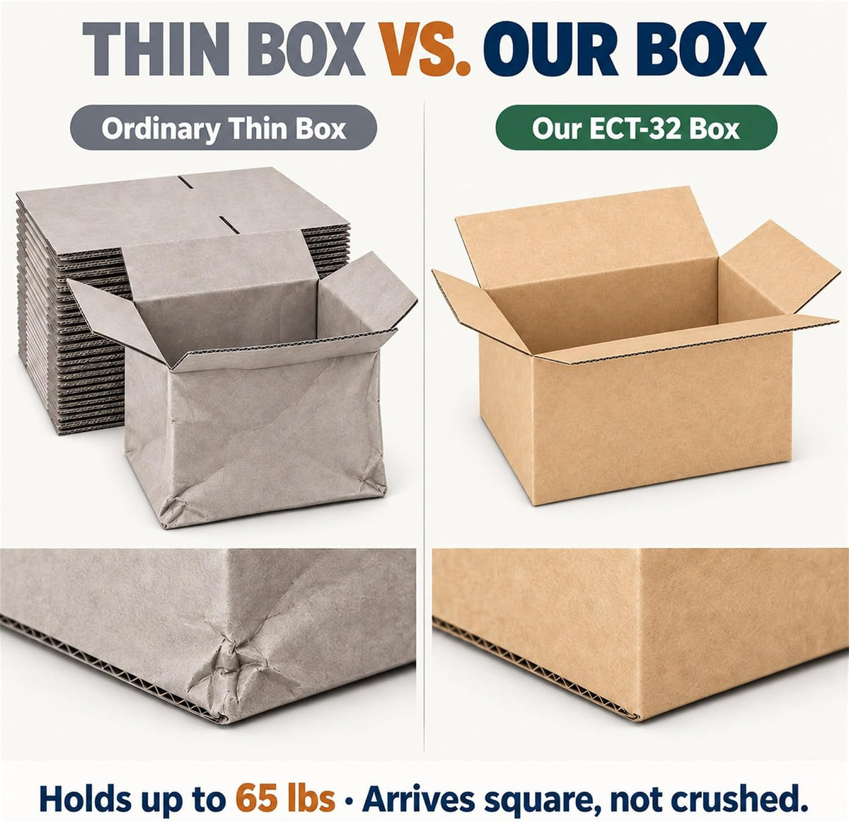 8x6x4 Shipping Boxes, 25 Pack Kraft Corrugated Mailers Sturdy small cardboard boxes for small business mailing