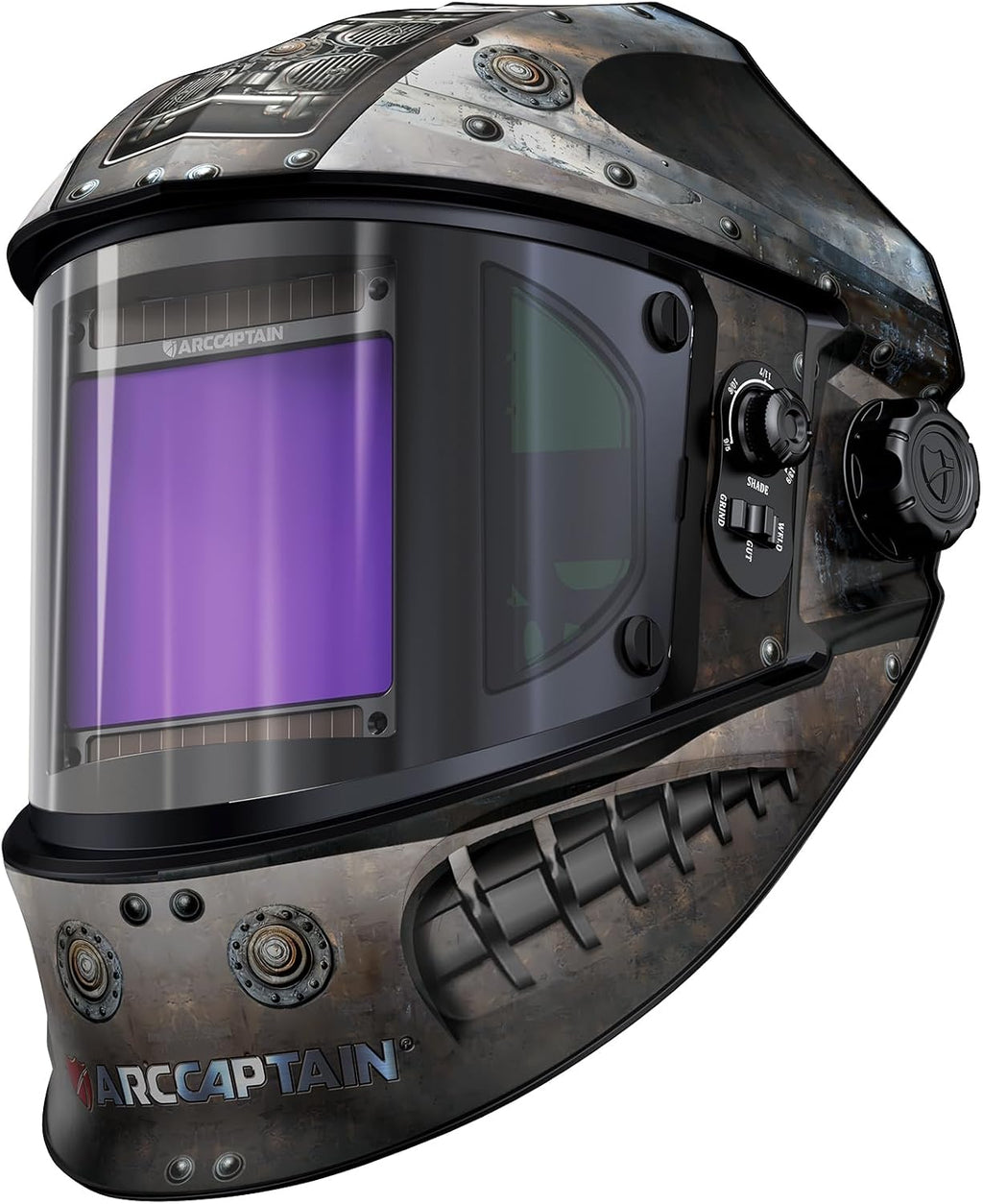 Welding Hood, 180° Panoramic View Auto Darkening Welding Helmet | 3.94" × 7.06" Large Viewing Area, 1/1/1/1 Optical