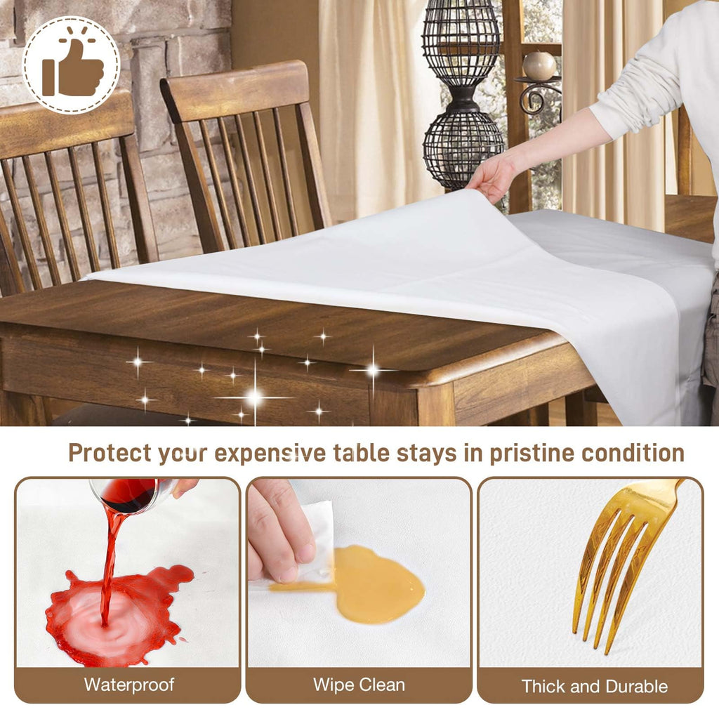 Table Protector Pad with Flannel Backing, Heavy-Duty Vinyl Table Padding Under Tablecloth, Waterproof, Heat