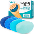 Squeeze Balls for Hand Therapy Set (4 Pack) - Grip Strengthener