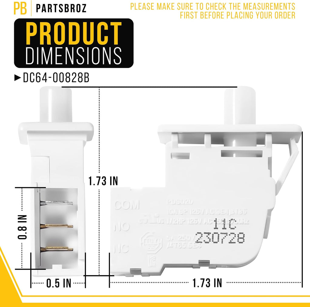 Dryer Door Switch for Samsung DVE45T3200W/A3