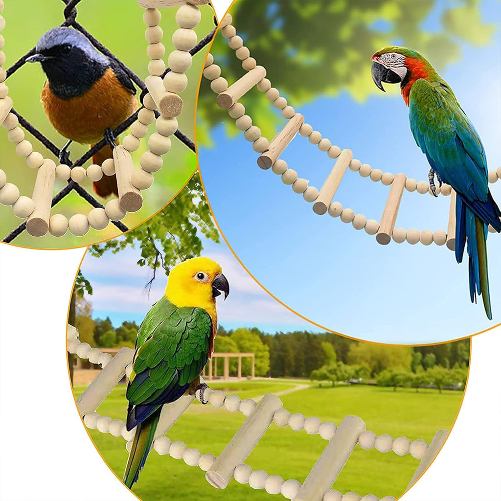 Bird Ladder Bridge, Wooden Pet Hamster Climbing & Swing Toys, Cage Accessories for Birds Rats Parrots Hamster