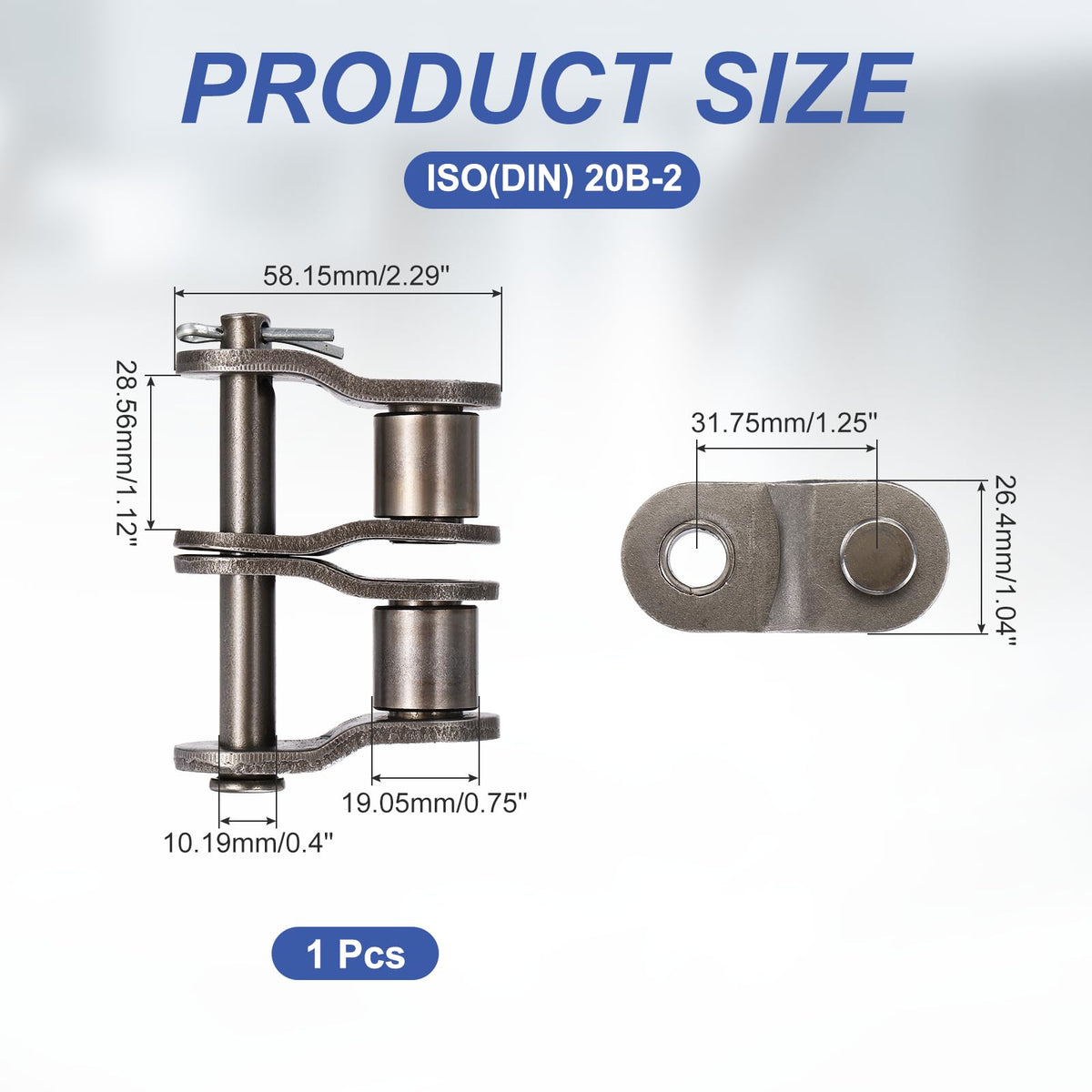 DTGN ISO(DIN) 20B-2 Roller Chain Offset Half Link 31.75mm Pitch