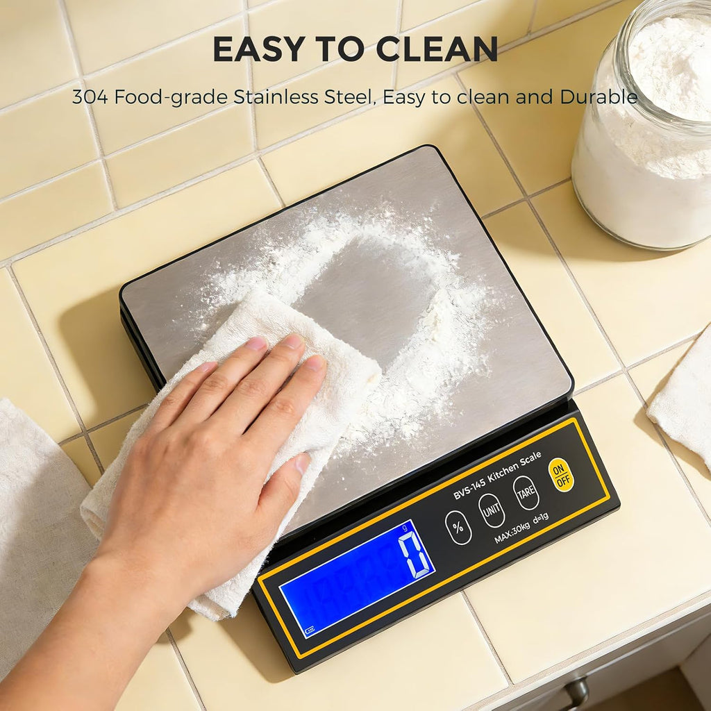 Baking Scale with Percentage Weighing Function 66lb/ 30kg Large Digital Kitchen Scale for Candle, Soap and Sourdough