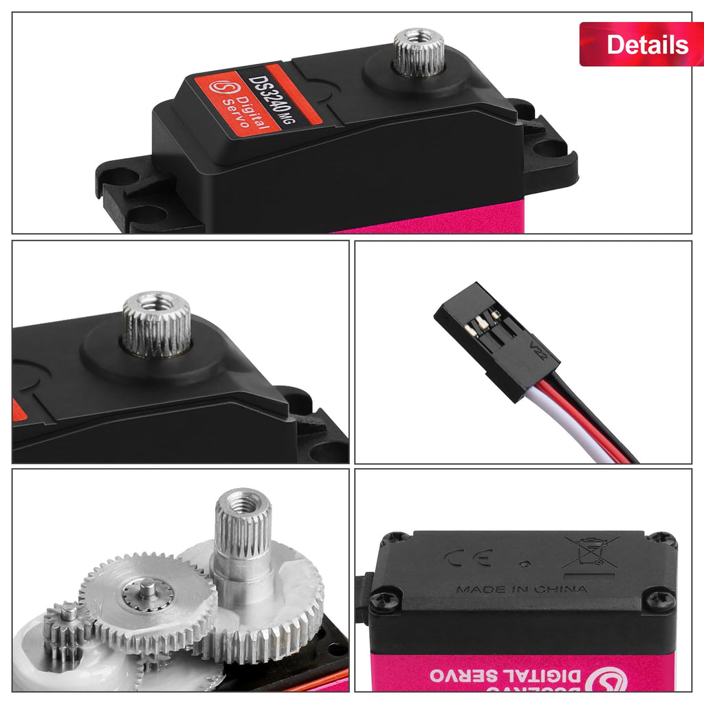 Digital Servo Full Metal Gear High Torque… (2Pcs 40KG)