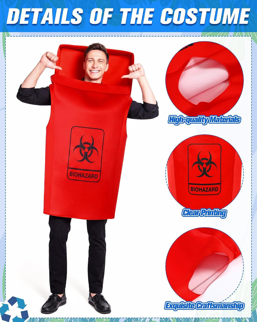Halloween Trash Can Costume for Men Women | Garbage Can Dumpster Costume for Adult One Size Dress up Party Cosplay
