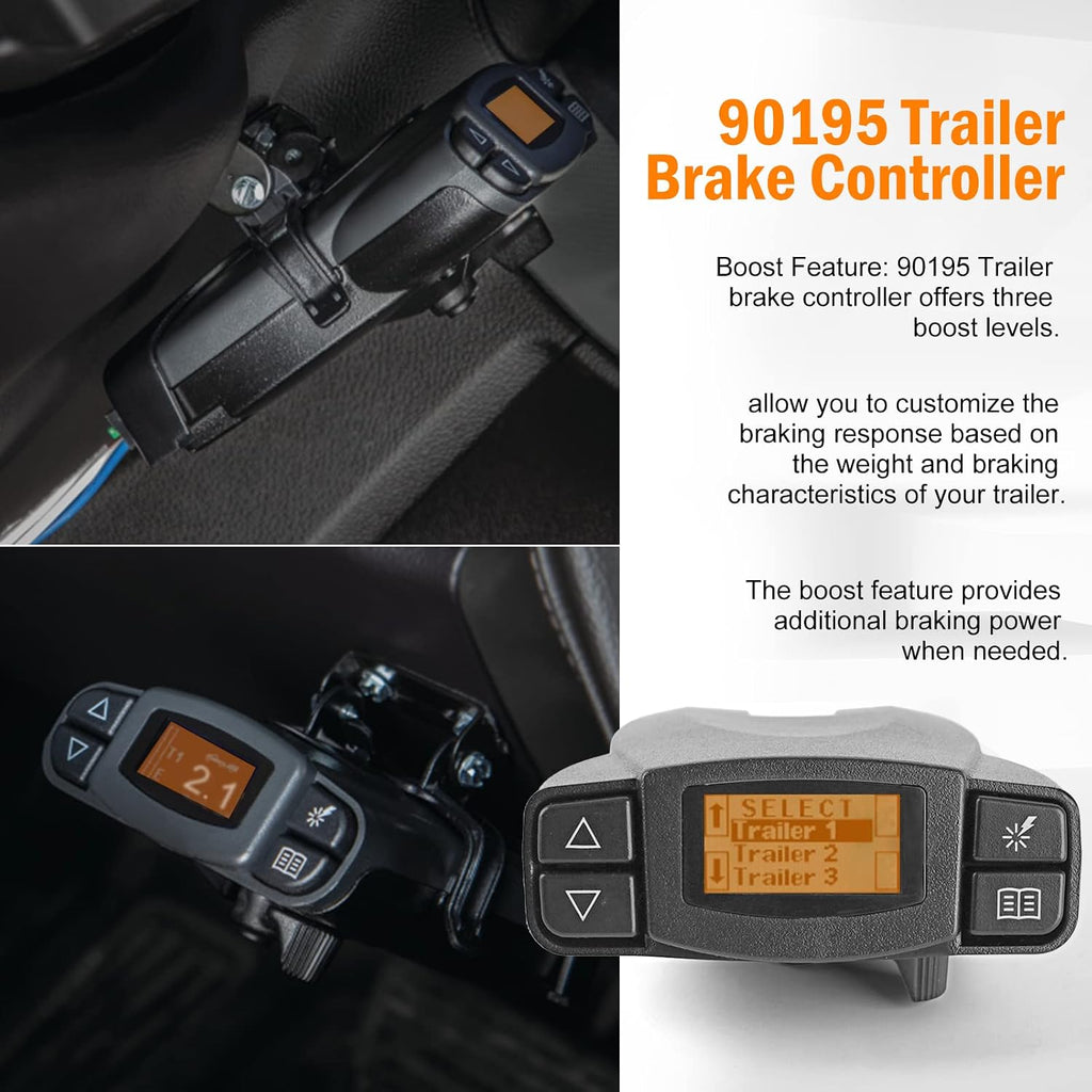 Universal Trailer Brake Controller for Trailers with 1-4 Axles Compatible with Ford GM Chevy Dodge RAM Toyota Jeep &