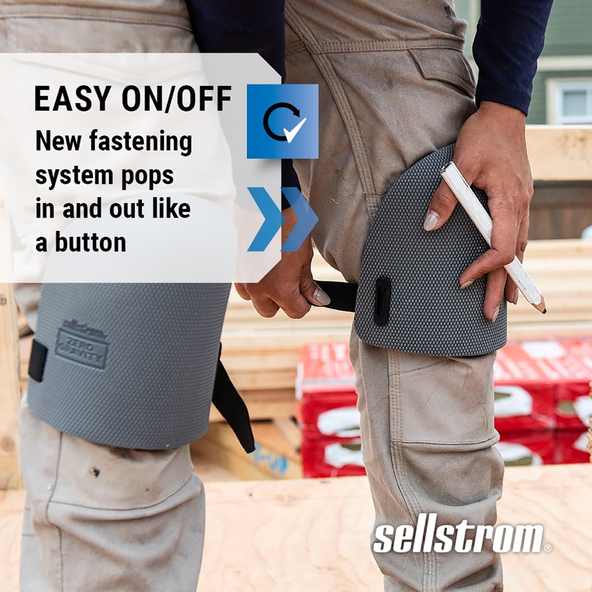 KneePro ZeroGravity Protective Knee Pads with Thick Foam Padding - All-day Comfort, Non-Marking, Universal Fit for