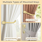Curtain Holdbacks 2 Pack for Windows, Gold(1 Pair/2 Pack), Large