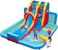 Inflatable Water Slide, 14 x13FT Kids Mega Waterslide Park w/Super Long Slide for Racing Fun, Ball Pit & Ring-toss