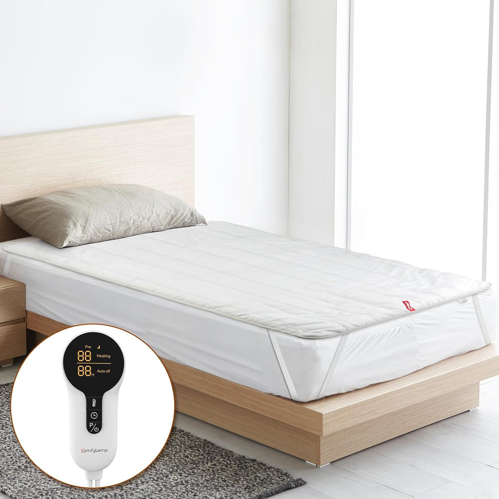 Heated Mattress Pad Twin Size, Foot Temp Diff Design & Preheat Function & Smart Downshift, Water-Resistant Bed Heater