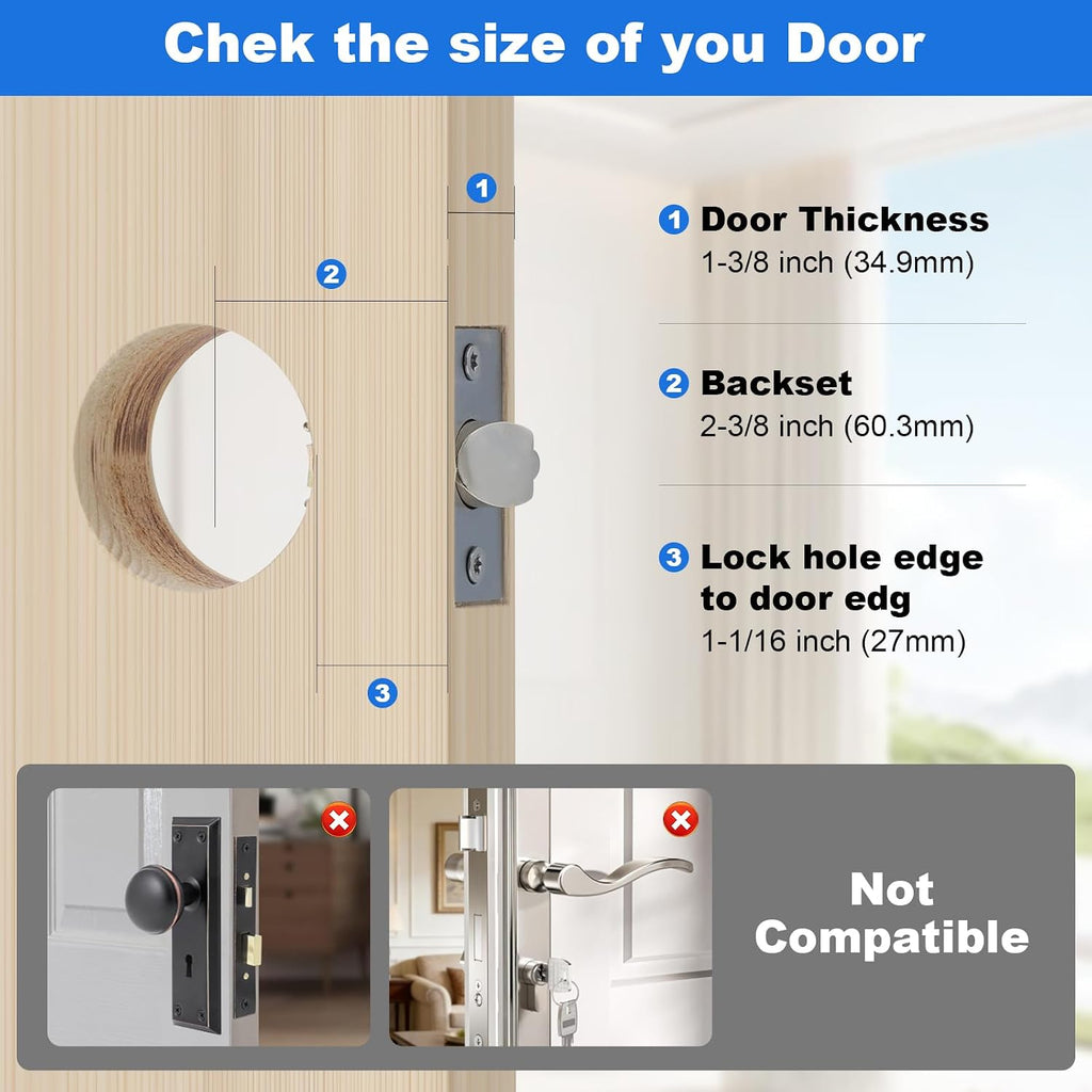 U9585 Door Reinforcement Plate & U9476 Latch Strike for 1-3/8" Thick Doors | Fits 2-3/8" (60mm) backsets,Stainless