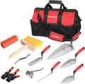 12PCS Masonry Tool Set, Brick Laying Tools with Pointing Trowel | Hardened Steel & CRV Blades, Brick Pointing Tool
