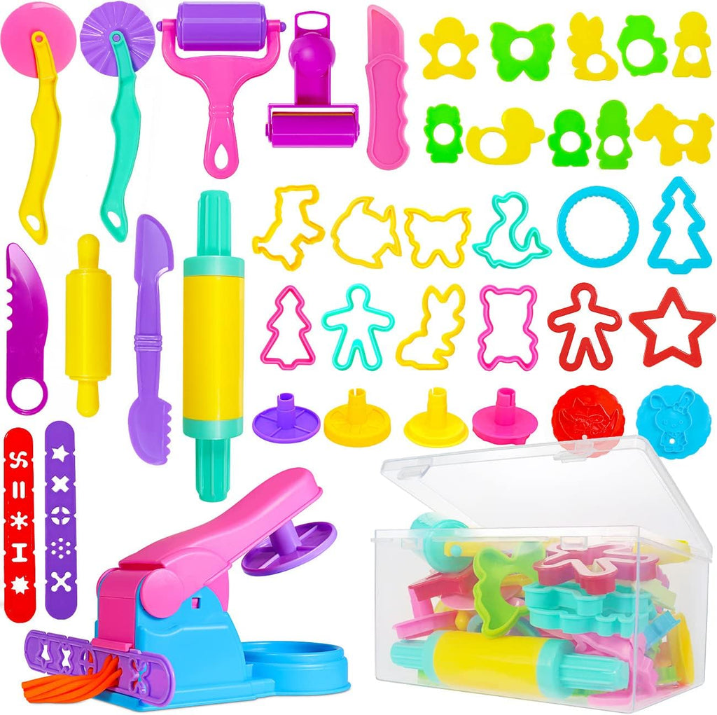 Dough Tools and Cutters, 40 Pcs Kids Toddlers Modeling Clay Tools Set, Plastic Accessories Extruders Rollers Molds