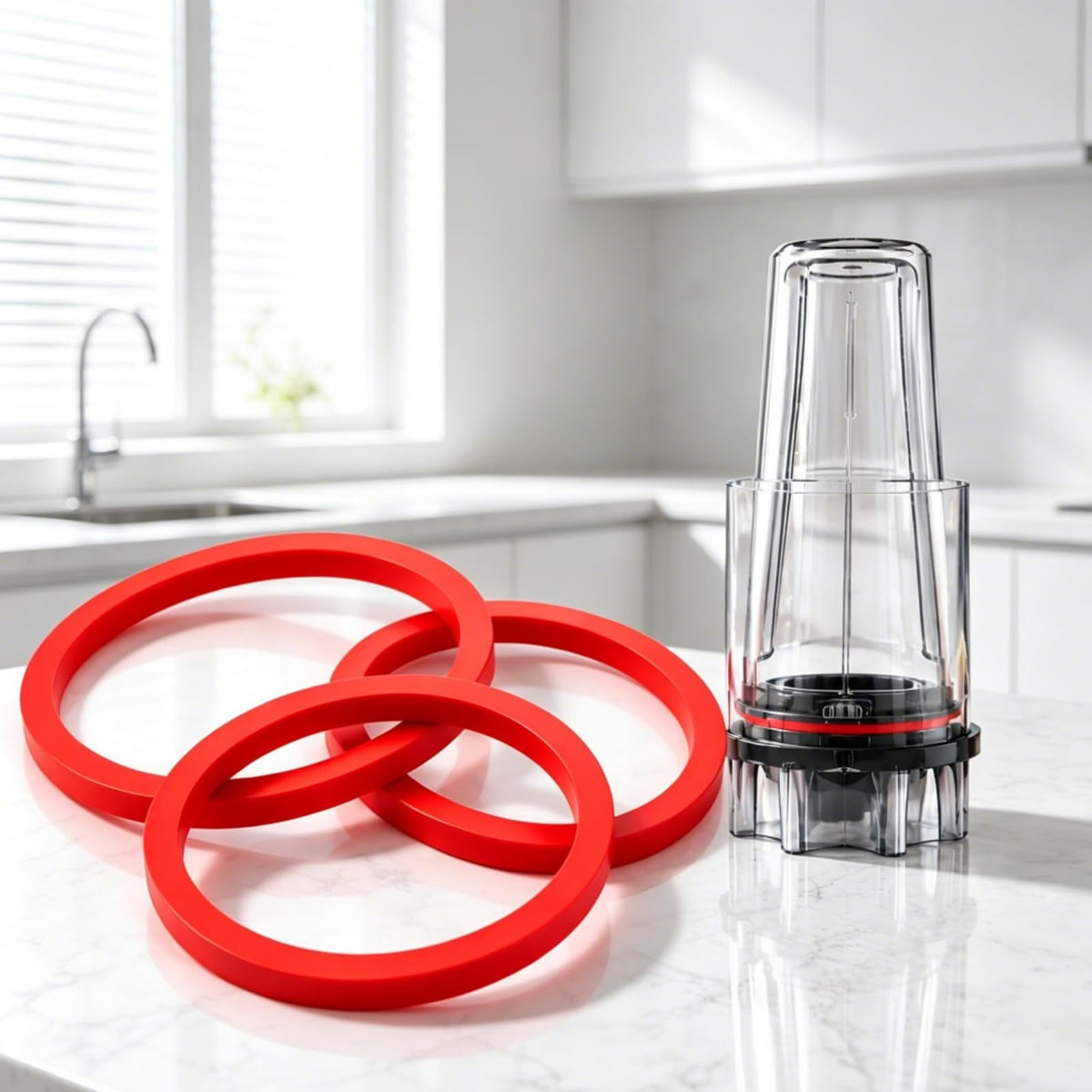Blender Adapter Seal Ring Compatible with Vitamix Personal Cup Adapter (red)