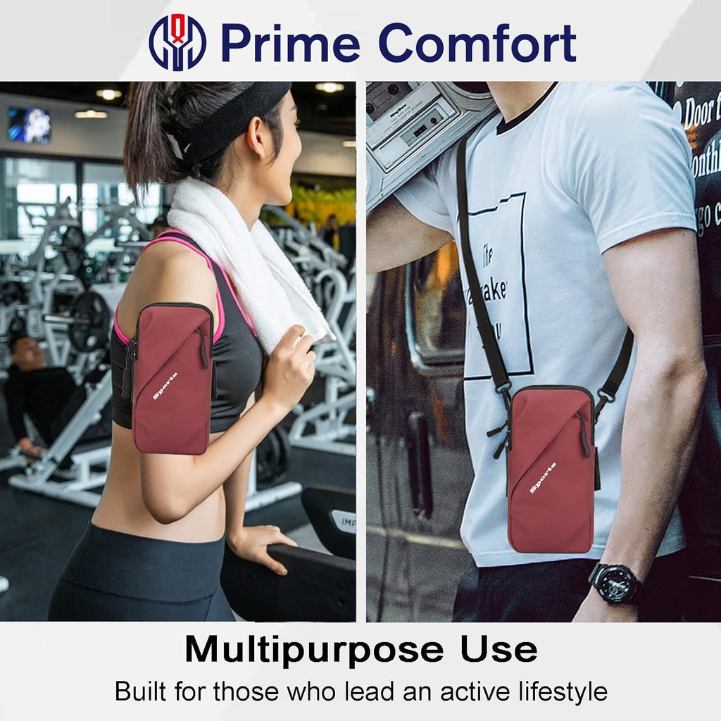 Cell Phone Holder Arm Band, Small Crossbody Shoulder Holsters Bag with Armband, Fits iPhone and All Cell Phones, Use