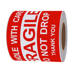Fragile Stickers 3x5 100 PCS Shipping Labels Warning Label Rectangle Sticker, Red, Fragile Do not Drop