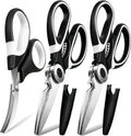 3 Pack Kitchen Scissors & Seafood Scissors Set, Sharp Kitchen Shears | All Purpose Stainless Steel Heavy Duty for