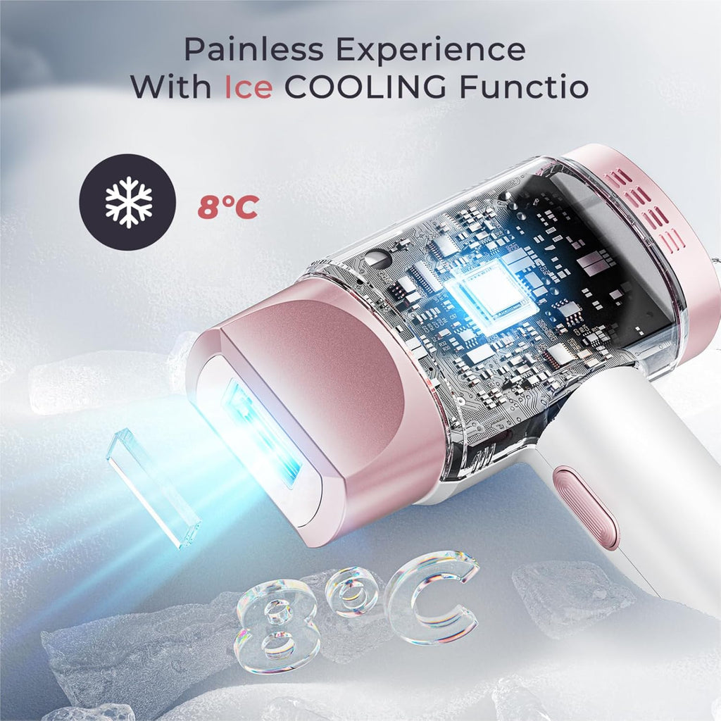 IPL Laser Hair Removal for Women and Men, Hair Removal with Ice-Cooling for Nearly Painless and Long-Lasting Result