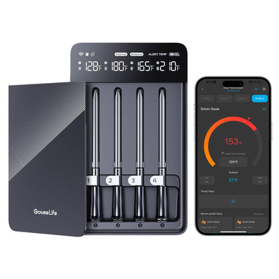 Smart Wireless Meat Thermometer Digital 4 Probes with App Alarm