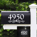 4" Reflective Mailbox Numbers Die Cut Decal Rustic Style Flowers House Number Address Sign Front Door Decal Vinyl