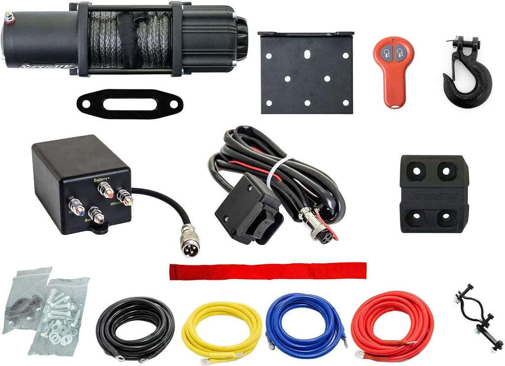 4500 lb Black Ops Winch with Heavy Duty Winch Mounting Plate for 2011-2014 Polaris RZR XP 900 / RZR XP 4 900 |