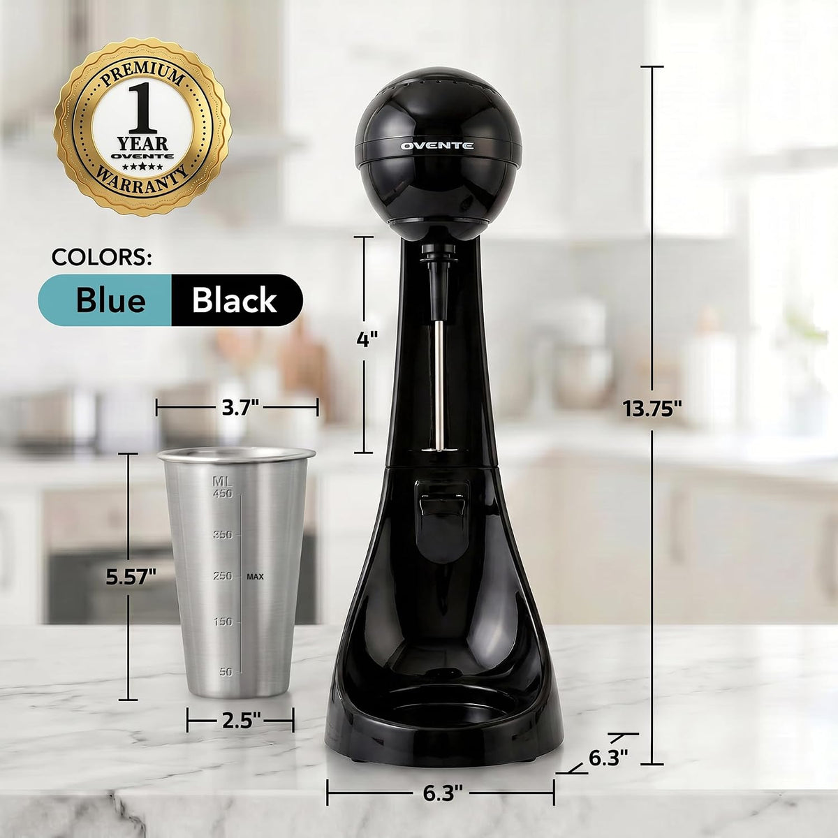 Classic Milkshake Maker and Electric Drink Mixer, Black MS2070B