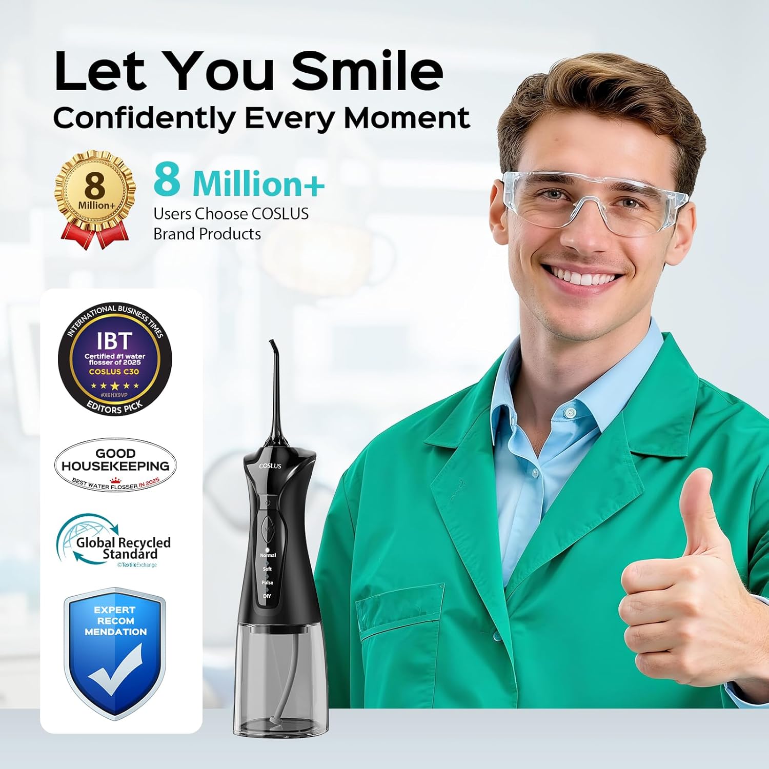 Water Dental Flosser Pick for Teeth C30(FC5360): 4 Modes Cordless Portable 300ML Larger Tank Water Teeth Cleaner IPX7