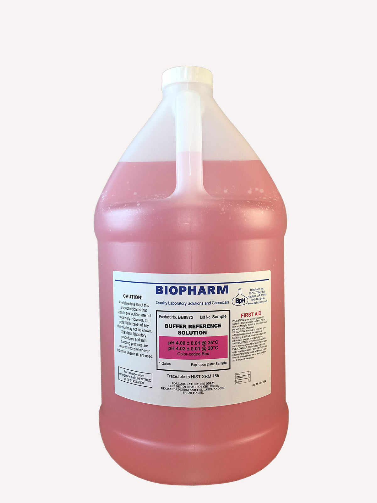 pH 4.00 Buffer Solution, 1 Gallon (3.8 L). NIST Traceable.