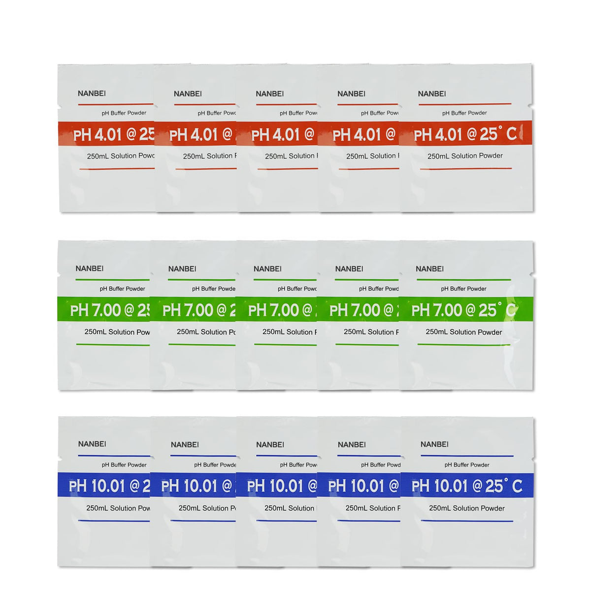 15 Pack of pH Meter Buffer Solution Powder for Precise PH Meter