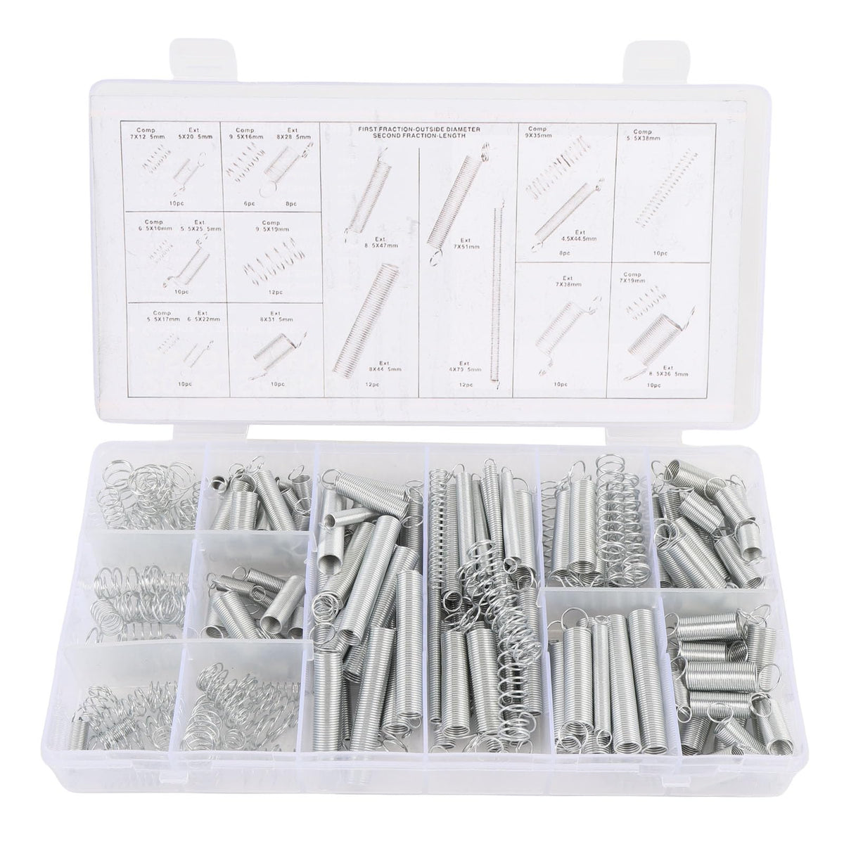 Extension Spring Assortment Kit, 200 Pcs Variety Sizes