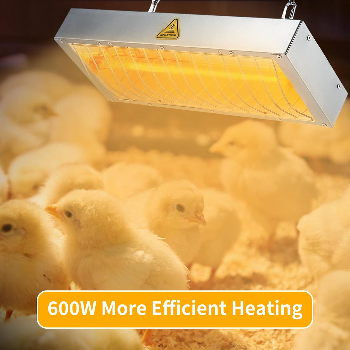 600W Heat Lamp for Chickens, Large Chicken Coop Heater, Adjustable Temp and Height, No Assembly Brooder Heater for