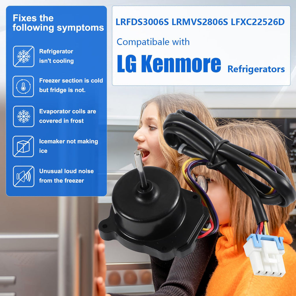 LRFDS3006S LRMVS2806S LRMW2906S/00 Refrigerator Condenser Fan Motor for LG LFXC22526D LFXC22596S LFXS26596D LFXS26973D LFXS28596S LMWC23626S LRFDS3006D LRFVC2406S LFCS27596S/08 LRFOC2606S LRFLC2706S