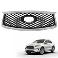 TJHSM Front Upper Grille Black Chrome Replacement for QX50