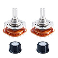 FOCMKEAS 2pcs RS25 2P5T Rotary Band Switch, 2 Pole 5 Position, 1 Deck