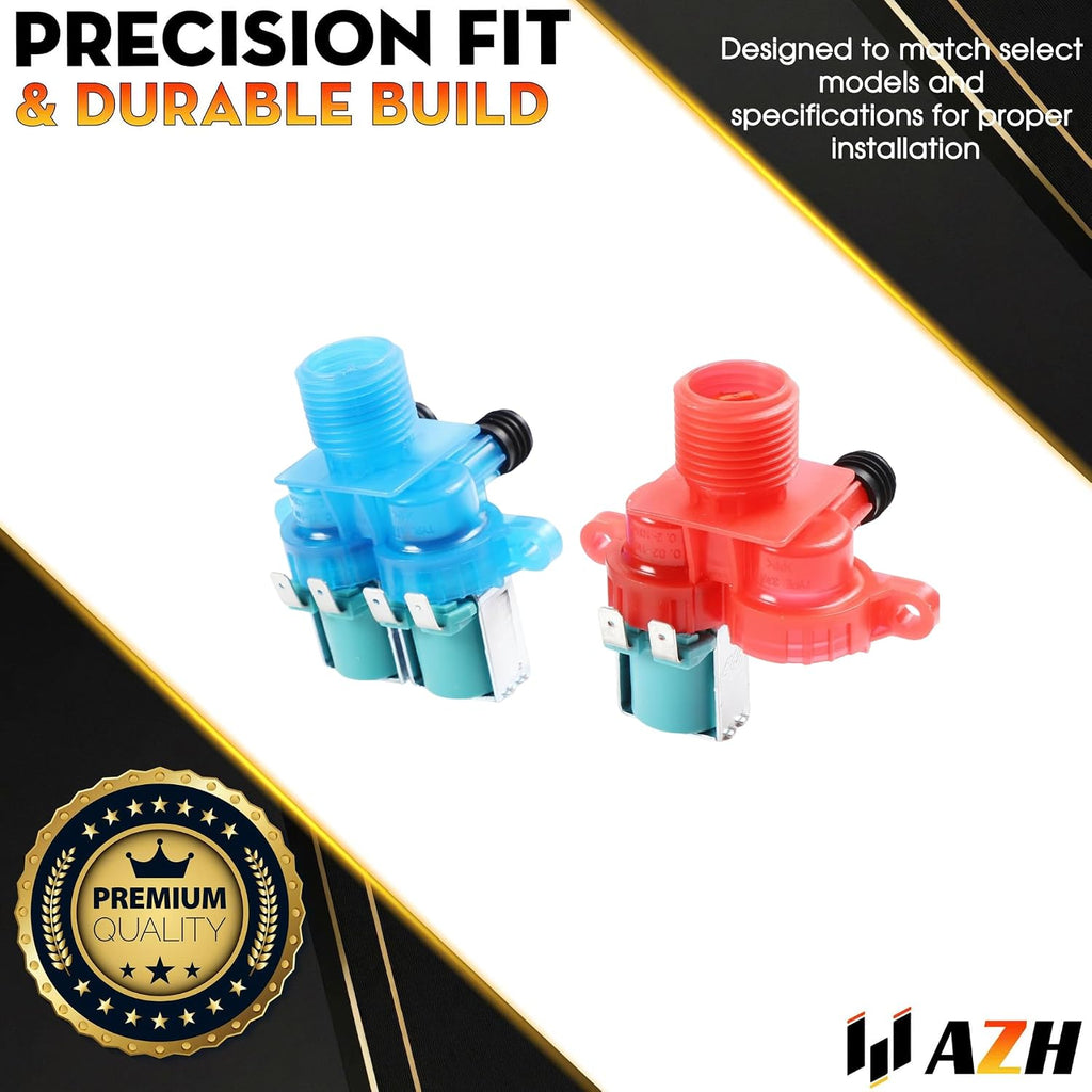 Hot & Cold Water Inlet Valve Replacement For Maytag MVWX500BW0 MVWX500XL0 MVWX500XL1 MVWX500XL2 MVWX500XW0 MVWX500XW1 MVWX500XW2 MVWX550XW0 MVWX550XW1 MVWX550XW2 MVWX5SPAW0 Washing Machine