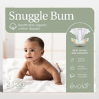 Snuggle Bum Baby Diapers Size 2, Newborn, PFAS-Free, 200 Count