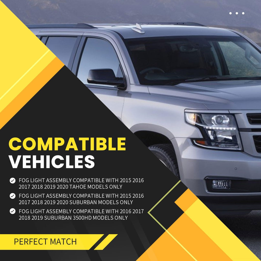 Fog Light Assembly Compatible with Suburban/Tahoe 2015-2020