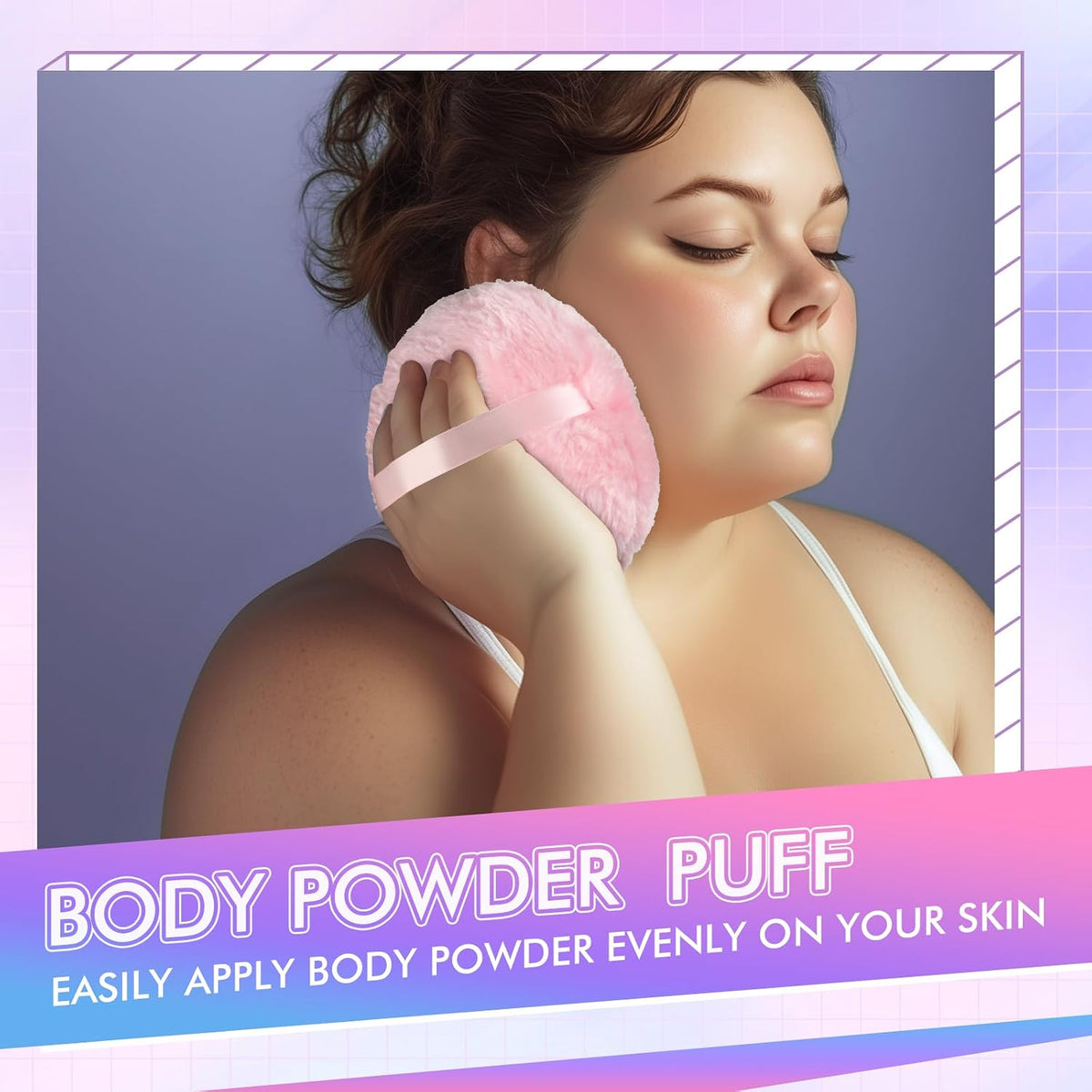 Body Powder Puff, Powder Puff for Body Powder, 6 Inch Extra-Large