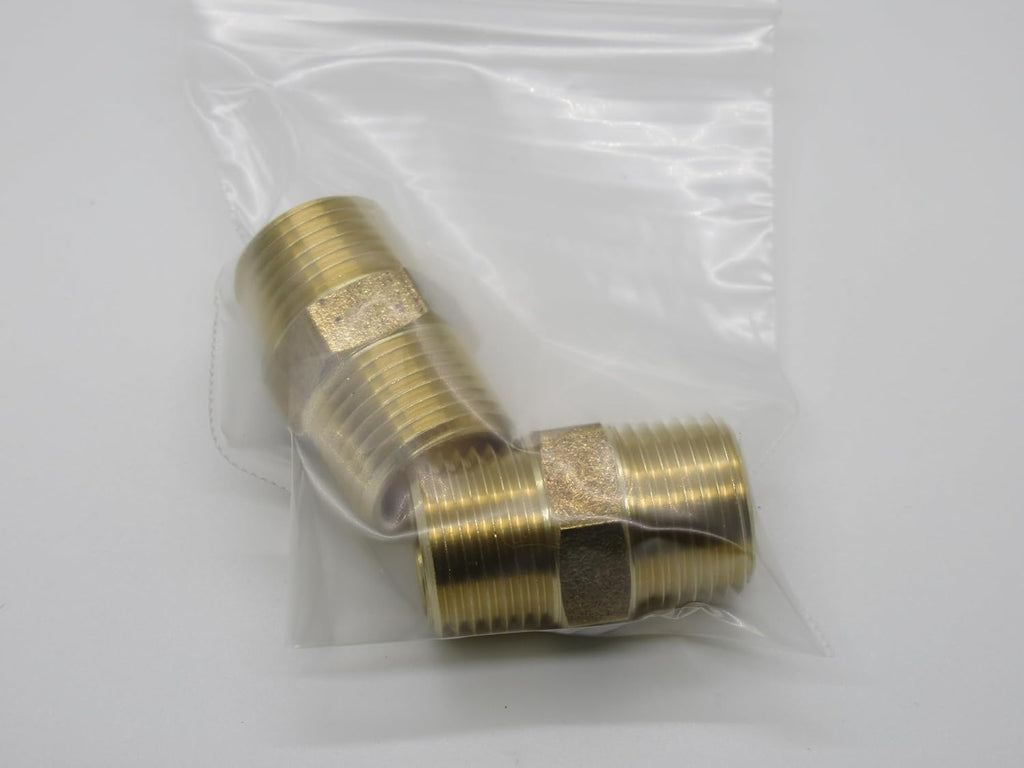 Brass Hex Nipple, 1/2" Male x 1/2" Male NPT, (2 Pack)