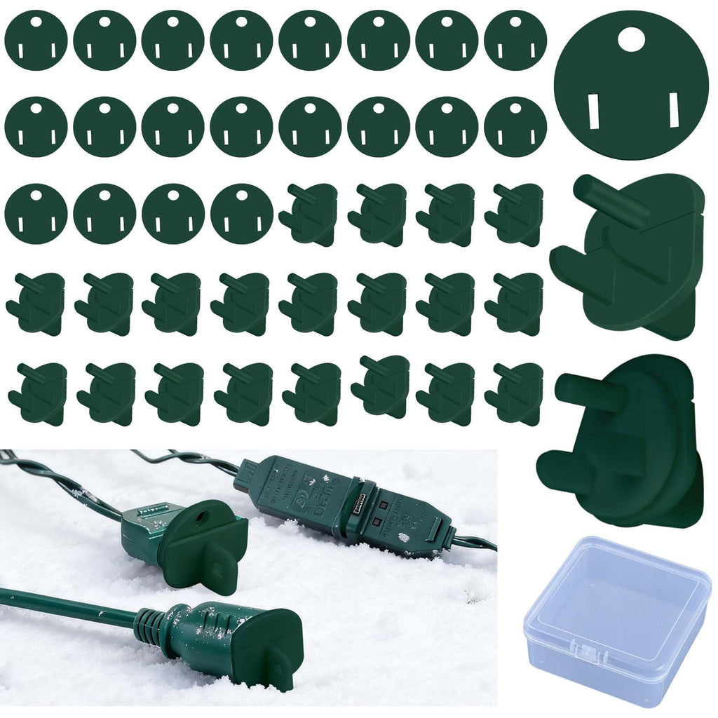 20Set Weatherproof Gaskets & Plug Protector Covers for Extension Cord,Green
